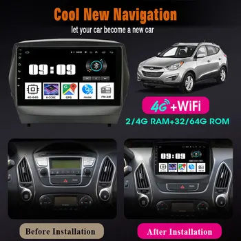 Android 10.0 2 din Auto Radio Multimediju Video Atskaņotāju Hyundai Tucson 2 LM IX35 2009-GPS navigācijas RDS IPS autoradio