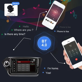 Eunavi 2 Din Android 10 Automašīnas radio, GPS Kia k2 rio 3 4 2010-2016 Multivides stereo navigācijas Autoradio TDA7851 4GB 64GB