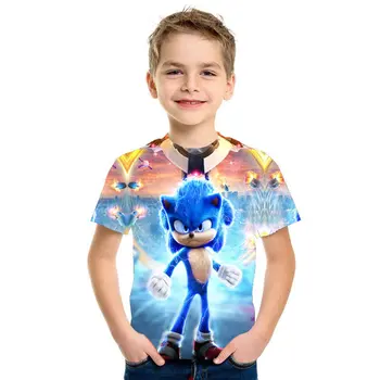 Summer Sonic T-krekls Pusaudžu Zēns Meitene Apģērbu Modes Mazulis 3D Drukas Dzimšanas dienu Tee Bērniem Boutique T Krekls Top 10 12 14 Gadu
