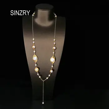 SINZRY oriģināls roku darbs dabas baroka pērle ilgi, kaklarotas unikālo vintage elegants rotaslietas sievietes