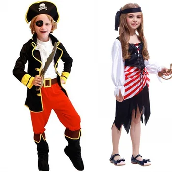 Bērniem, Zēniem, Bērniem Pirāts Tērpi Halloween Cosplay Kostīmi Zēniem Meitenes Dzimšanas Dienas Karnevāls Puse Kleita