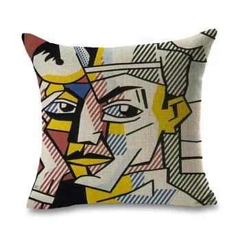 Roy Lichtenstein Pop Art Geometrics Komiksi Meitene Raud Spilvena Eiro Segtu Dekoratīvās Massager Dekoratīvie Spilveni, Mājas Dekoru, Dāvanu