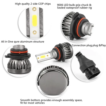 ISincer 2gab LED Mini Auto Lukturu Spuldzes Komplektā Mini H1, H7, H8, H9 H11 9005 HB3 9006 HB4 6000K 12V White Spuldzes Auto Miglas Lukturi