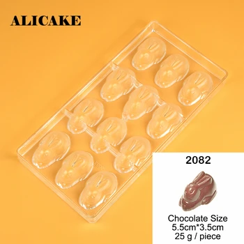 3D Šokolādes Pelējuma Polikarbonāta Maizes Mīklas Kūka Dekorēšanas Instrumentiem, Plastmasas Lieldienu Trusis Šokolādes Formā, Renes Veidnes