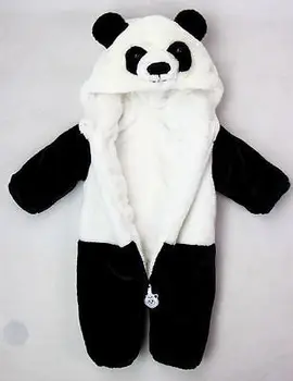 Baby Panda Silts Ziemas Jumpsuits Kopumā Romper Dzīvnieku Kapuci Romper Bērniem, Zēns, Meitene Kāpšanas Pidžamas Apģērbi Apģērbs