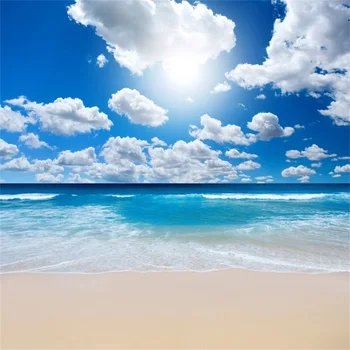 Laeacco Tropu Jūras Pludmale, Blue Sky Cloud Spīdīgu Dabas Scenic Foto Foni Photocall Foto Backdrops Foto Studija