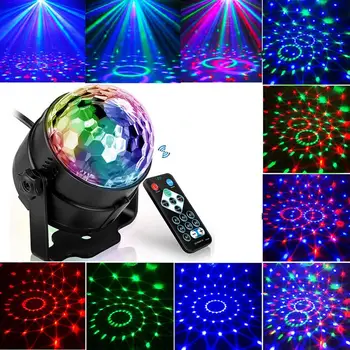 LED Skatuves Gaismas Ziemassvētku Kāzu skaņas puse, gaismas, Skaņas Aktivizēta, Rotējošas Disko Bumbu DJ Puses 3W Gaismas 3LED RGB