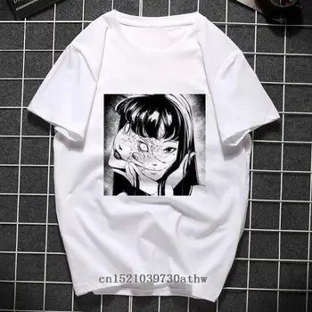 Vīriešu Apģērbu, Junji Ito Manga T Krekls Drukas vīriešu T-krekls Šausmu Gothic Komiksi Harajuku Kokvilnas Streetwear Estētisko Camiseta
