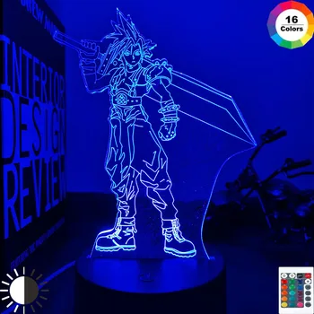 3D Led Nakts Gaismas Mākonis Nesaskaņas Attēls Krāsains Nightlight Kids Guļamistaba Dekors Gaismas USB Galda Lampa Spēle Final Fantasy Dāvanu