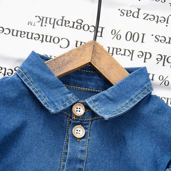Baby girl džinsa krekli un blūzes bērniem drēbes meitenēm, džinsu krekli ar garām piedurknēm bērnu rudens apģērbu kostīms
