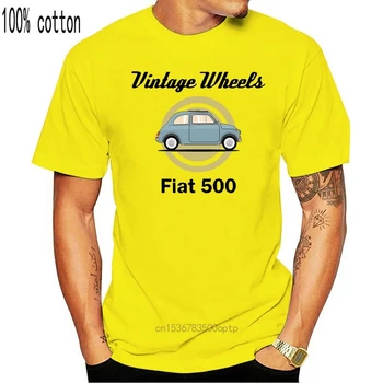 Vīriešu t-krekls Vintage Riteņiem Fiat 500 t Sieviešu t krekls