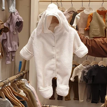 MILANCEL 2020 Jaunu Bērnu Bodysuit Jaundzimušā Apģērbu Zaķis Cepuri Bērnu Zēniem Playsuit Silts Toddler Kapuci Apģērbs