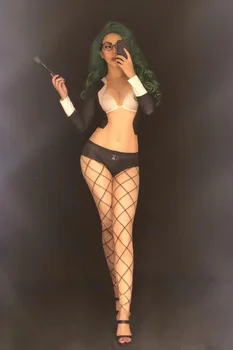 Sieviešu Sexy Posmā Skolotāju Sērijas Bodysuit 3D Iespiesti Jumpsuit Naktsklubs Puse Dejotāju, Dziedātāju Skatuves Valkā Rādīt Laiku Kostīmi