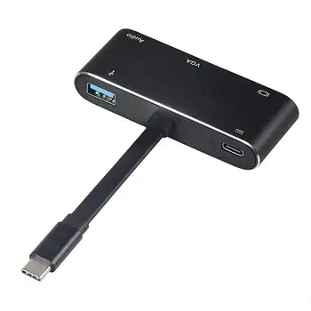 4K Tips-C HDMI/VGA/Audio/ Adapteri Pārveidotājs Klēpjdatoru Macbook Nintend Slēdzis 5 In 1 USB C Uz HDMI Adapteri R30
