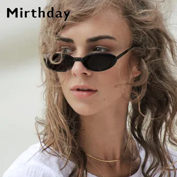 Govs Melniem Plankumiem Drukāšanas Saulesbrilles Sieviešu 2019 Modes Mazās Formas, Ovālas Saules Brilles UV400 Toņos Tiny Briļļu gafas de sol