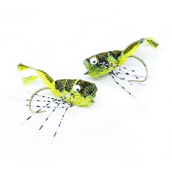 Royal Sissi karstā 1 gab., lidot zvejas kāju varde popers 2# Bass&snakehead zvejas mušas lure zvejas handcrafted mākslīgo ēsmu