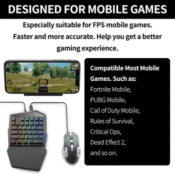 IFYOO Bluetooth Tastatūru un Peli, Kontrolieris(Pārveidotājs būvēt)iPhone/iPad ar iOS/Android OS Mobilajām Spēļu PUBG/Call of Duty