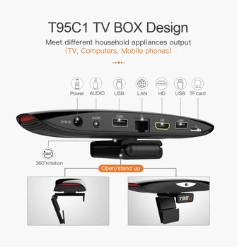 2020 jaunu sākt T95C1 Android TV kastē ar video funkcija 2.4G5G bezvadu tīkls Bluetooth 4.2 set-top box
