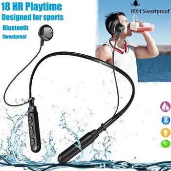 Bluetooth 5.0 Neckband Austiņas Bezvadu Stereo Sporta Magnētisko Austiņas Sporta Darbojas IPX5 Ūdensizturīgs Austiņas
