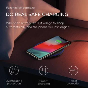IONCT 10W Fast Charger Bezvadu Samsung S8 S9 Piezīme 9 8 iPhone X Xs MAX 8 XR Xiaomi Qi Uzlādes USB Tālruņa Lādētāju Pad