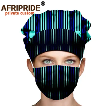 Āfrikas Modelis Ankara Drukāt Sunīti Sievietēm Naktī Gulēt Klp Galvas apģērbi Dāmas Headwrap Matu Cepuri Atbilstu Drukas Maska 2 Gabals A20H012