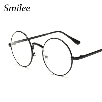Caurspīdīgs Apaļas Brilles Sievietēm, Optisko Briļļu Rāmis Brilles Retro Tuvredzība Nerd Apli Brilles Vīriešiem Metāla Brilles Rāmis