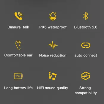 L13 Bezvadu Mini Stereo Austiņas Ūdensizturīgs Bluetooth 5.0 Sporta Earbuds HiFi HD Skaņas Kvalitāti Binaural Austiņas Android, IOS