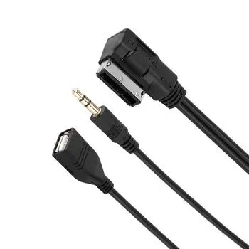 3,5 mm Mini Ligzda Aux, MP3 Mūzikas AMI MMI Interfeiss Auto USB Lādētāju USB Kabeļi VW, Audi S5 Q5 Q7 A3 A4L A5 A1