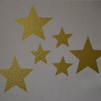 Zelta zvaigznes sienas vinila decal uzlīmes - zelta Zvaigzne Bērnu Istabas Sienas Mākslas Bērnistabu Dekoru Uzlīmes