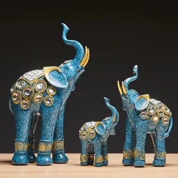 Radošā Sveķu Dzīvnieku Modelis Statuja Home Decoration Accessories Indijas Stila Zilonis Statuetes Biroja Galda Dekoratīvās Kāzu Dāvanu