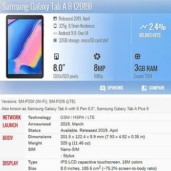 Tri-reizes Pastāvīgā Case For Samsung Galaxy Tab 8.0 collu 2019 S-Pen Būtiska Magnētisko Vāciņu Samsung Tab SM-P200 SM-P205 gadījumā