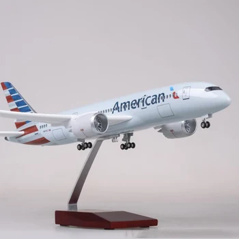 1/130 Mēroga 47cm Lidmašīna 787 B787 Dreamliner Lidmašīnu American Airlines Modelis W Gaismas un Riteņu Lējumiem Sveķu Plaknes