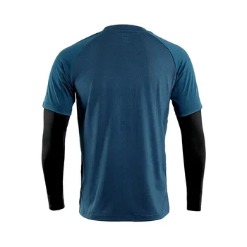 ARSUXEO Vīriešu Sporta Quick Dry Fit Skriešanas Krekls ar garām Piedurknēm Elastīgās Fitnesa Sporta Krekls Kompresijas Darbojas džersija Apģērbs 18T8