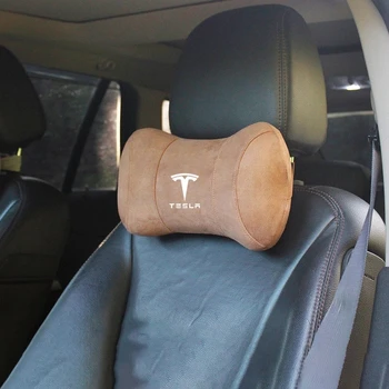 Par Tesla Model S Model X Modelis 3 Automašīnas Sēdekļa Pagalvi Kakla Spilvens, Spilvenu Kakla Pagalvi Mīkstas Zamšādas 1GAB.