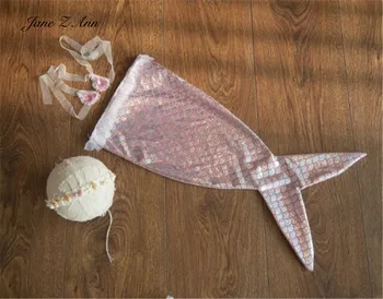 Jane Z Ann Jaundzimušais pirmo Mēnesi Cute Sirēna Shell Galvassegu Starfish Aksesuārus Okeānu Tēma Fotogrāfija Bērniem