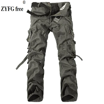 ZYFG brīvu vīriešu bikses (dungriņi) gadījuma vidū vidukļa bikses vienkāršs, ērts āra sporta vīriešu garās bikses 6-krāsu vīriešu trouse