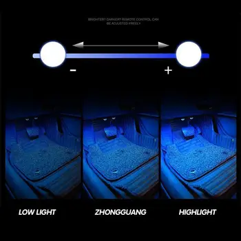Bezvadu Uzlāde LED Apgaismojuma RGB Krāsu Gaismas Ar Controler Atmosfēru Gaismas Josla Apdare Auto Piederumi
