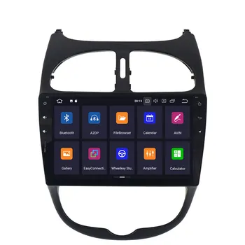 AOTSR px6 Android 10.0 4+64GB Par Peugeot 206 2000-2016 Auto Radio ar DVD atskaņotāju, GPS navigācijas deckless stereo multimediju atskaņotājs
