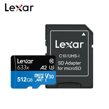 Atmiņas Karte 512 GB MicroSD atmiņas Karte U3 V30 Class 10 TF A2 633x Micro SDXC atmiņas Karte Oriģinālā Lexar Flash atmiņas Karti, Telefona Bezmaksas Piegāde