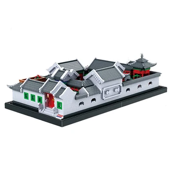 Balody 16216 Pasaules Arhitektūras Seno Pagalma Māja, Koka Modelis Mini Dimanta Bloki, Ķieģeļi Celtniecības Rotaļlieta Bērniem, kas nav Kaste
