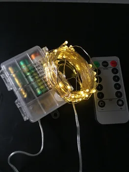 10M 100Led Akumulatoru powered LED mēness String Pasaku gaismas lāpstiņu lampas Tālvadības plānas stieples Ziemassvētki Kāzu Vāze Vainags koka dekori
