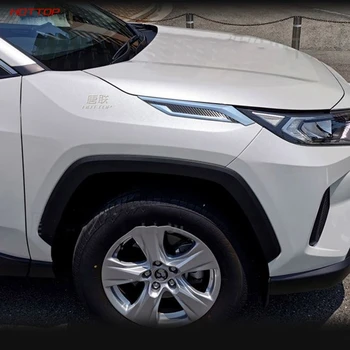 Augstas Kvalitātes Abs Chrome Priekšā Galvas Gaismas Lampa Plakstiņu Rotāt Vāciņš Melns, Toyota Rav4 2019 2020 Auto Piederumi