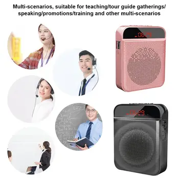 Mikrofons Bluetooth Skaļruni Portatīvo Bezvadu Balss Pastiprinātājs Megaphone Speaker USB Uzlādes Mācību Pārdošanas Gids