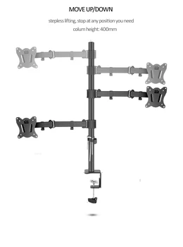 (80cm) DL-T902-380II Pilnu Kustību trīs Monitoru galda statīvu Turētājs 10
