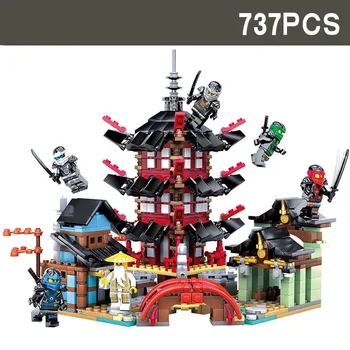 Phanto Diy Saderīgu Ninjagoes Templis Mazāka Versija Bloki Komplekti, Ķieģeļu Rotaļlietas Bērniem