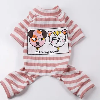 Četrām Kājām, Pidžamā Pet Suņu Apģērbu Jumpsuits Daisy Print Mīkstās Apģērbu Maziem Suņiem Kostīmu Gudrs Chihuahua Vasarā Rozā Zēns Mascotas