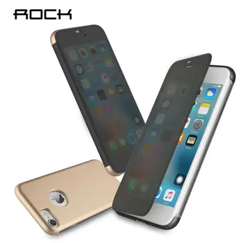 Rock iPhone 7 / 7 Plus Gadījumos PU Skaidrs, Flip Dr V Neredzams Luksusa Logu Skats Aizsardzības Tālrunis Triecienizturīgs Gadījumā