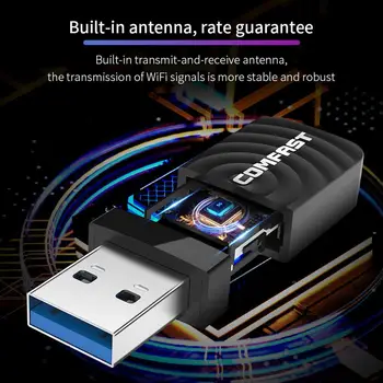 COMFAST KF-812AC Bezvadu Tīkla Karti, 5.8/2.4 GHz Dual Band Mini USB 3.0 1300Mbps Ethernet WiFi Dongle Adapteri, Uztvērējs