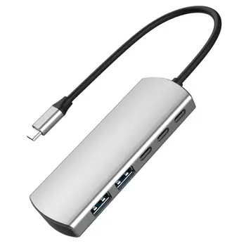 5-In-1 C Tipa Hub USB C USB 3.0 Porti USB-C Datu Uzlādes centrs MacBook Ar PD 60W