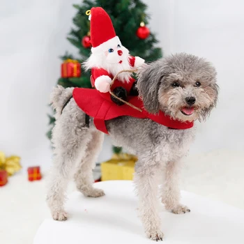Suņu Apģērbu Santa Suņu Tērpu Ziemassvētku Brīvdienu Puse Mērci Apģērbu Smal Vidēji Lieli Suņi, Funny Pet Apģērbs Izjādes